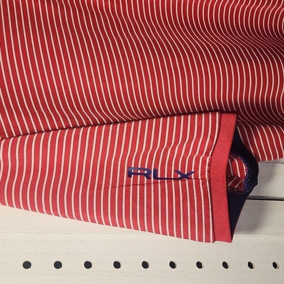 RLX Ralph Lauren Size XL Red and White Striped Performance Wicking - Picture 4 of 7